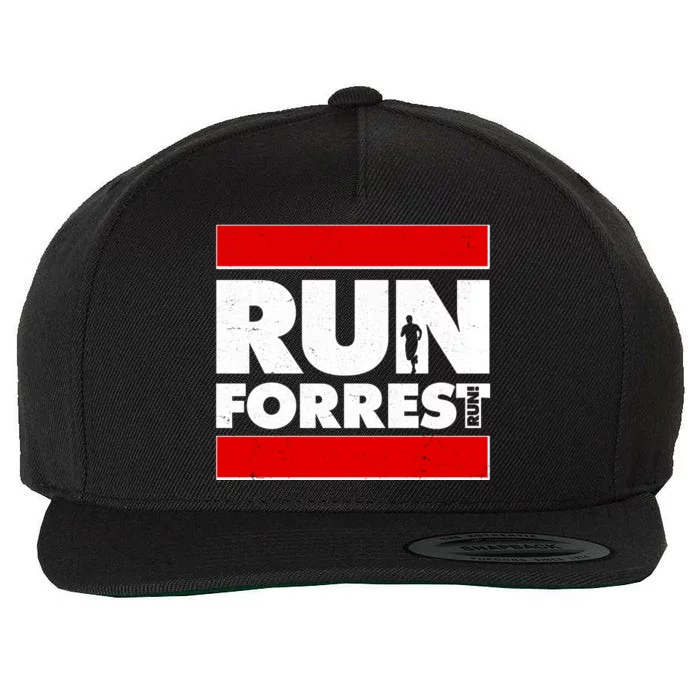 Funny Run Forrest Run Logo Wool Snapback Cap