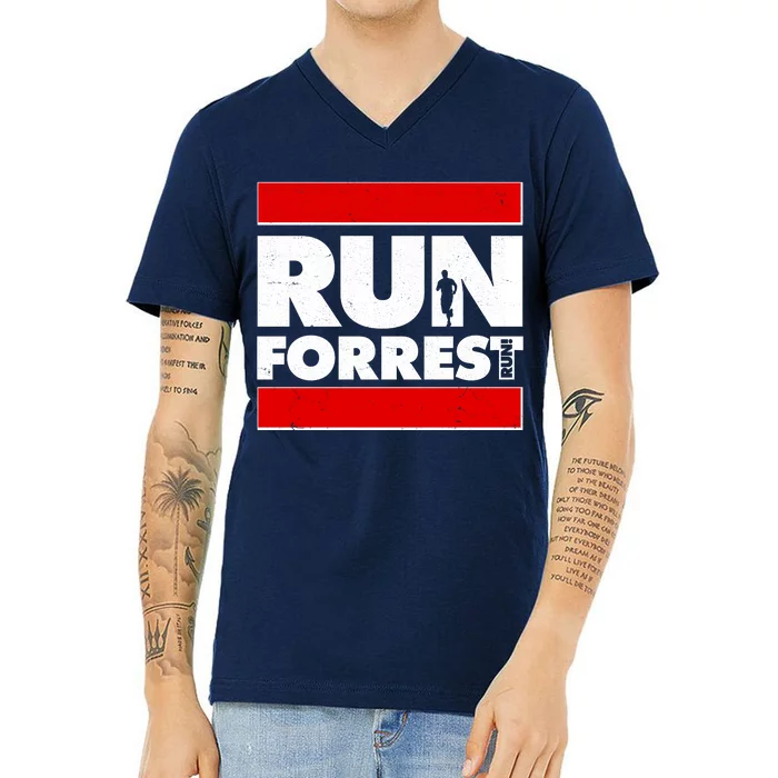 Funny Run Forrest Run Logo V-Neck T-Shirt