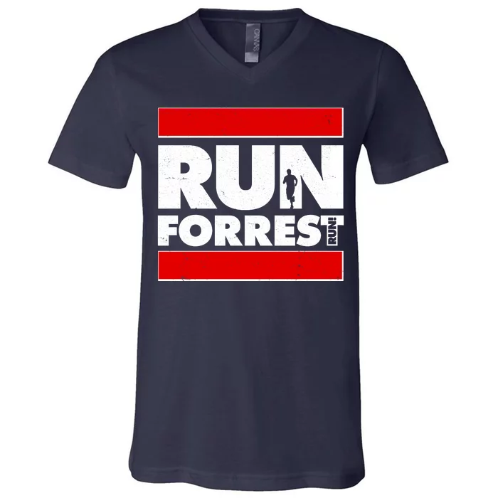 Funny Run Forrest Run Logo V-Neck T-Shirt