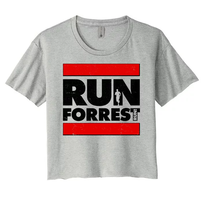 Funny Run Forrest Run Logo Women's Crop Top Tee