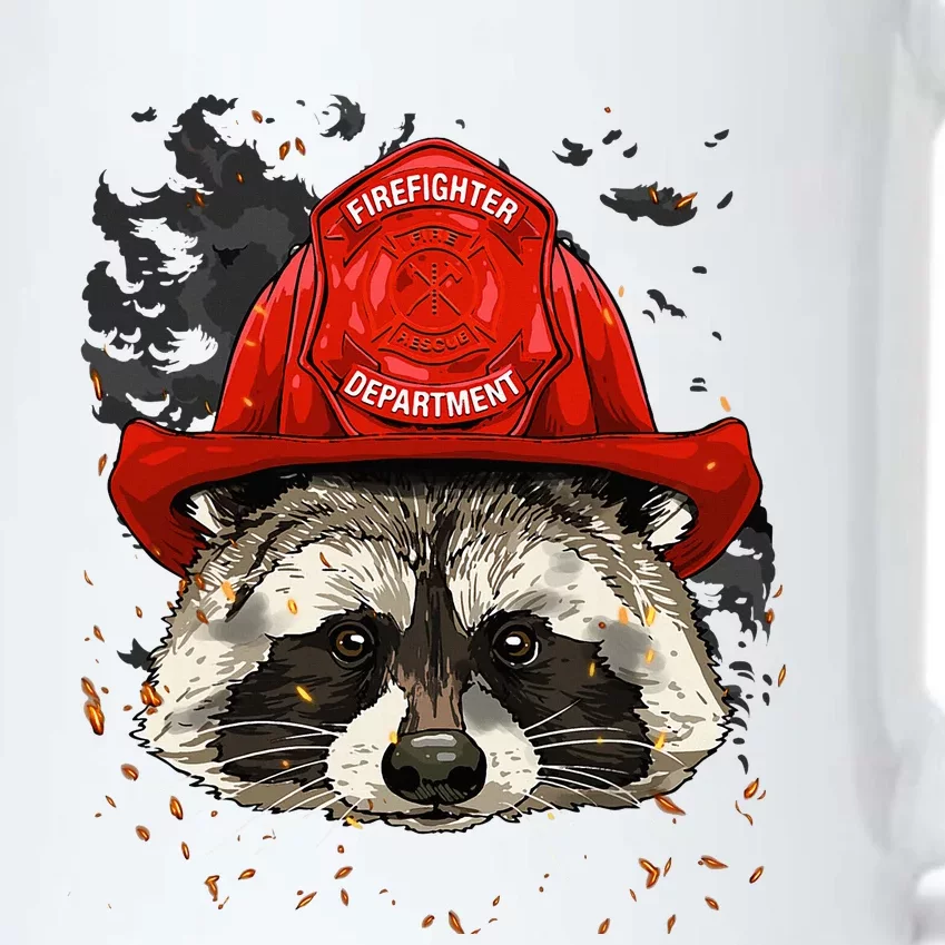 Firefighter Raccoon Fire Department Fireman Trash Panda Black Color Changing Mug