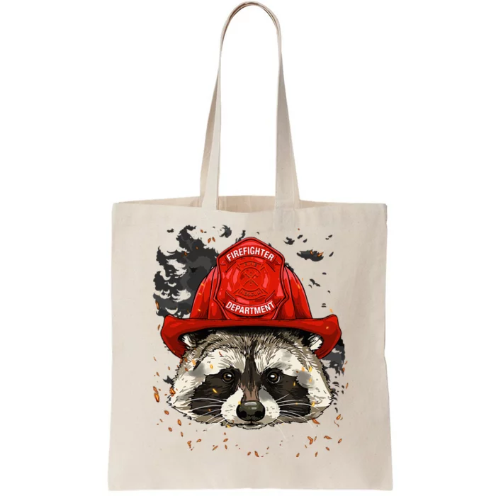 Firefighter Raccoon Fire Department Fireman Trash Panda Tote Bag