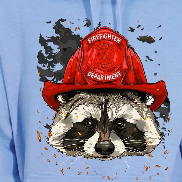 Firefighter Raccoon Fire Department Fireman Trash Panda Unisex Surf Hoodie