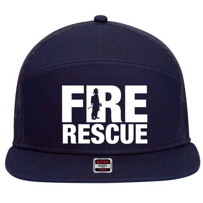 Fire Rescue Firefighter Honor Brave Tee Gift Idea Gift 7 Panel Mesh Trucker Snapback Hat