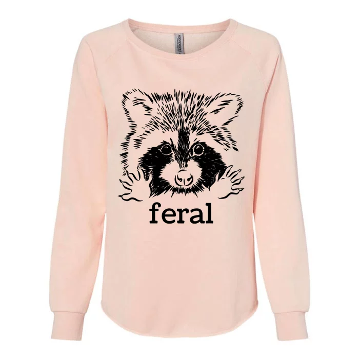 Feral Raccoon Womens California Wash Sweatshirt