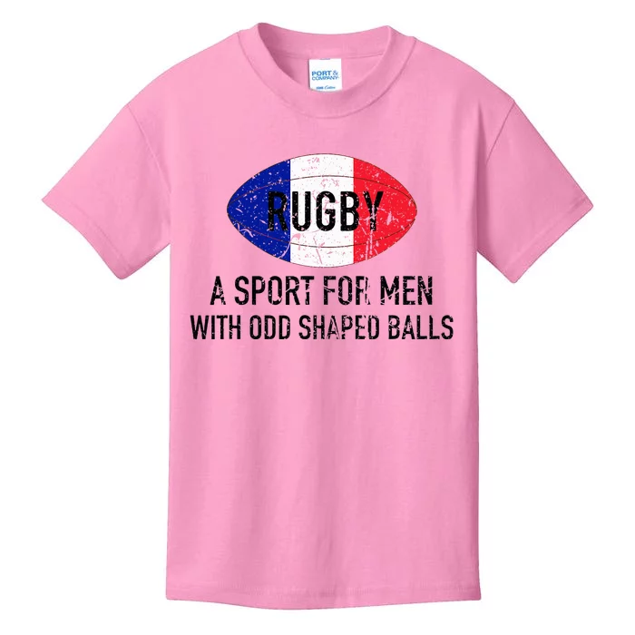 France Rugby Flag With Strange Shaped Balls Kids T-Shirt