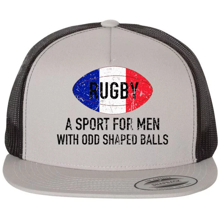 France Rugby Flag With Strange Shaped Balls Flat Bill Trucker Hat