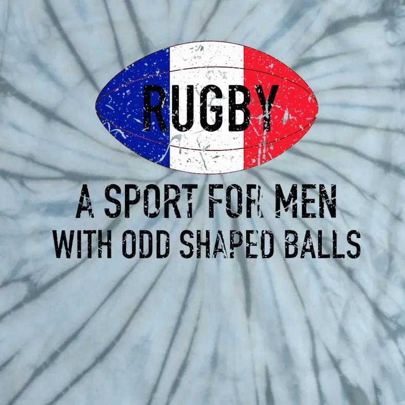 France Rugby Flag With Strange Shaped Balls Tie-Dye T-Shirt