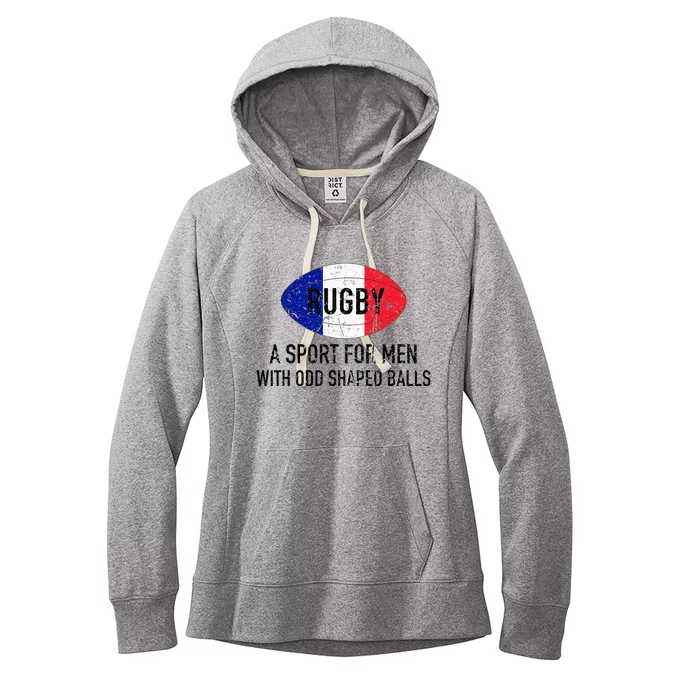 France Rugby Flag With Strange Shaped Balls Women's Fleece Hoodie