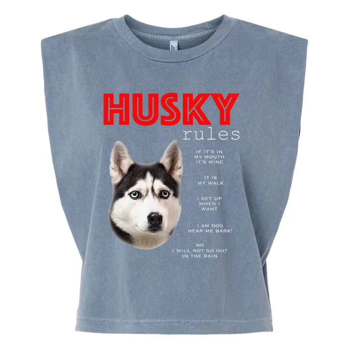 Funny rules for the owner of a Siberian Husky Garment-Dyed Women's Muscle Tee