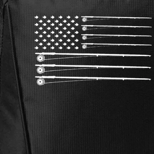 Fly Rod Fishing American Flag City Backpack