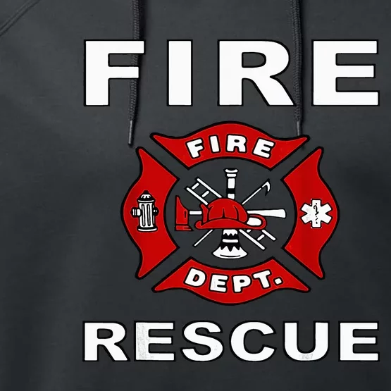 FIRE RESCUE FIRE FIGHTER FIREMAN Performance Fleece Hoodie