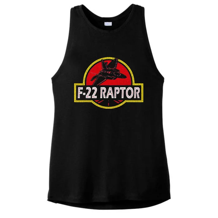 F22 Raptor Fighter Jet Pilot Airplane 4th of July Vintage Ladies Tri-Blend Wicking Tank