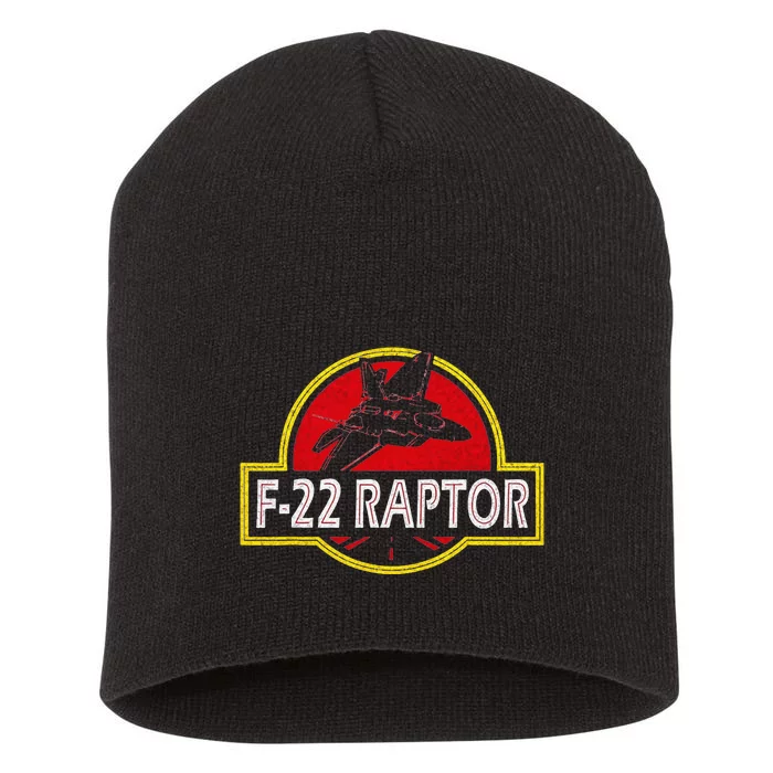 F22 Raptor Fighter Jet Pilot Airplane 4th of July Vintage Short Acrylic Beanie