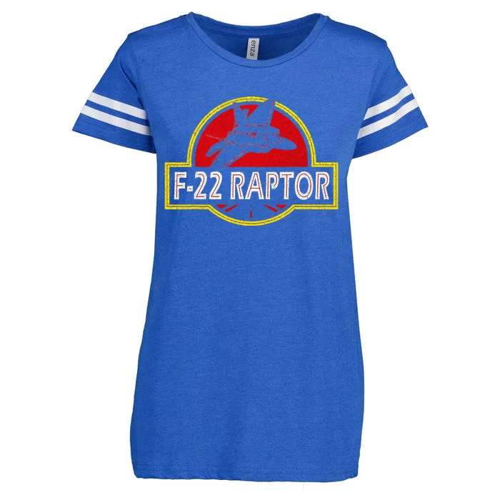 F22 Raptor Fighter Jet Pilot Airplane 4th of July Vintage Enza Ladies Jersey Football T-Shirt