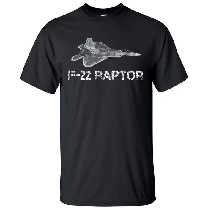 F22 Raptor Fighter Jet Military Pilot Tall T-Shirt