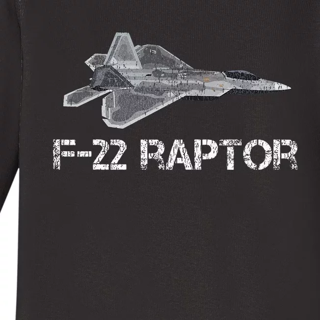 F22 Raptor Fighter Jet Military Pilot Baby Long Sleeve Bodysuit