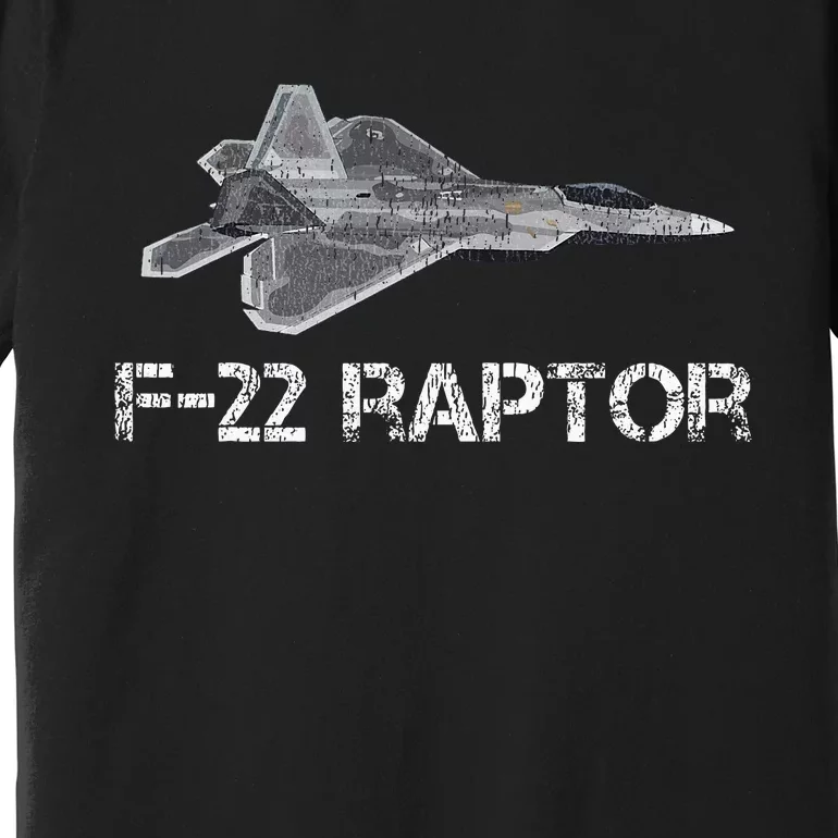 F22 Raptor Fighter Jet Military Pilot Premium T-Shirt