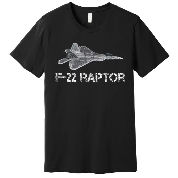 F22 Raptor Fighter Jet Military Pilot Premium T-Shirt