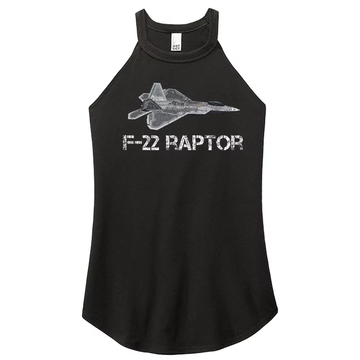 F22 Raptor Fighter Jet Military Pilot Women’s Perfect Tri Rocker Tank