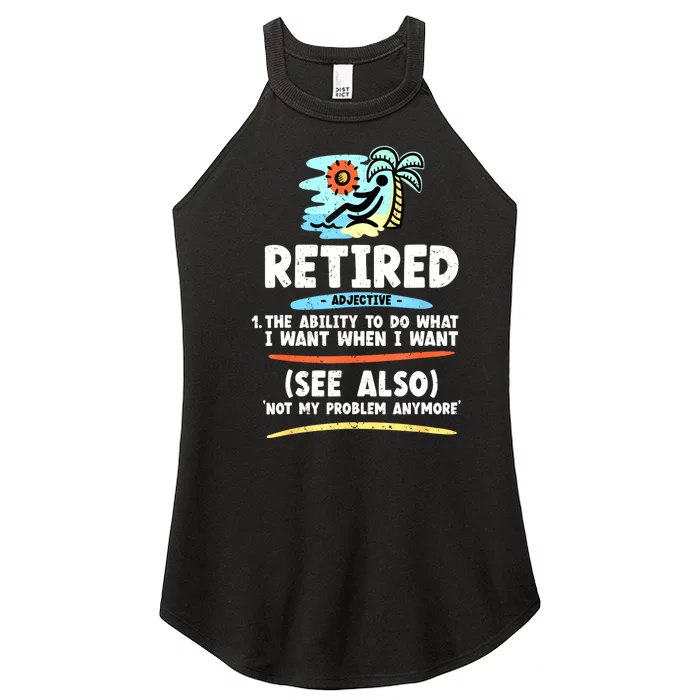 Funny Retired Funny Grandpa Funny Retirement Women’s Perfect Tri Rocker Tank