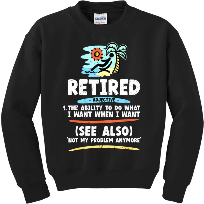 Funny Retired Funny Grandpa Funny Retirement Kids Sweatshirt