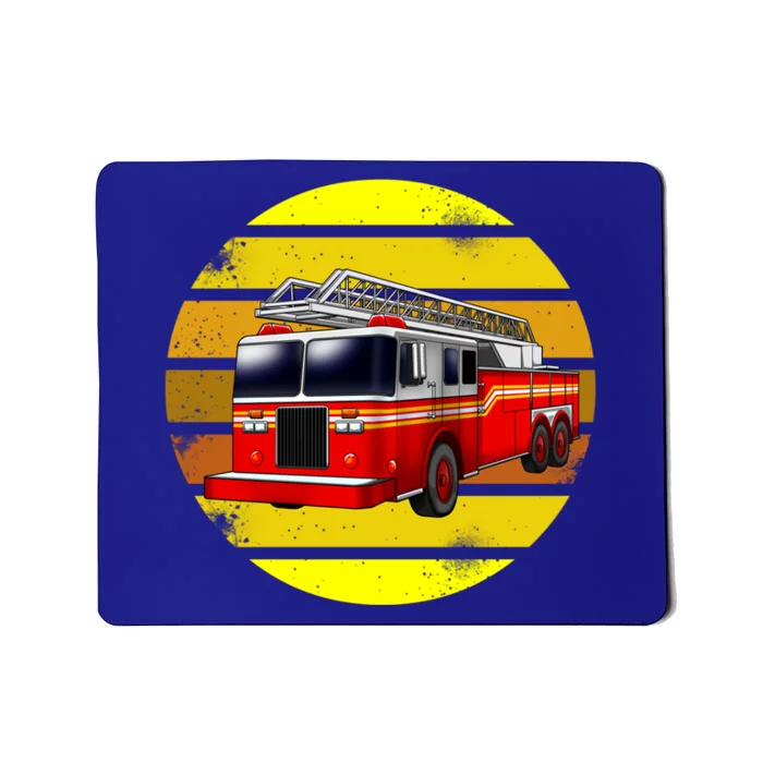 Firetruck Retro Fire Rescuer Firefighter Gift Mousepad