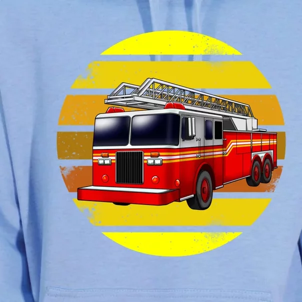 Firetruck Retro Fire Rescuer Firefighter Gift Unisex Surf Hoodie