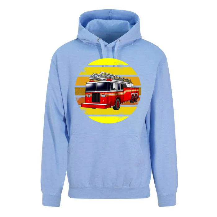 Firetruck Retro Fire Rescuer Firefighter Gift Unisex Surf Hoodie