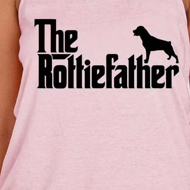 Funny Rottweiler Father Dad Shirts The Rottie Father Tee Women's Knotted Racerback Tank