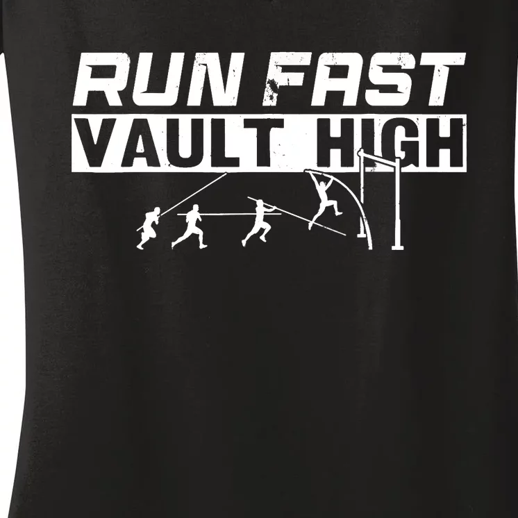 Funny Run Fast Vault High Pole Vault Women's V-Neck T-Shirt