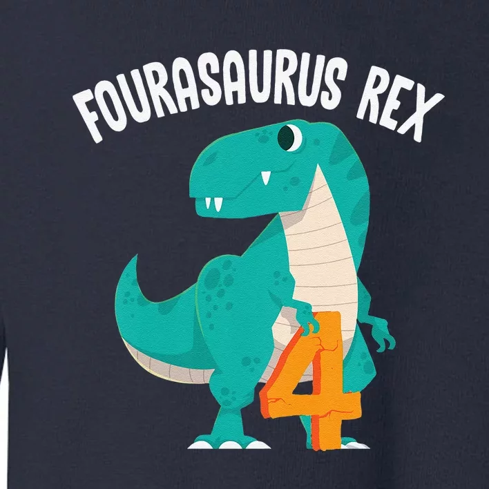 Fourasaurus Rex Funny Dinosaur Birthday Party Gift Toddler Sweatshirt