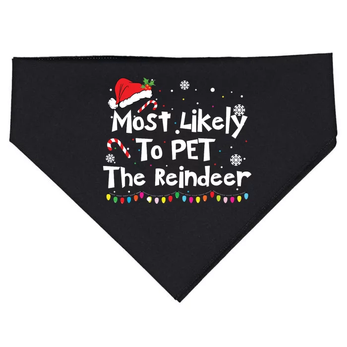 Funny Reindeer Family Christmas Holiday Santa Claus Hat USA-Made Doggie Bandana