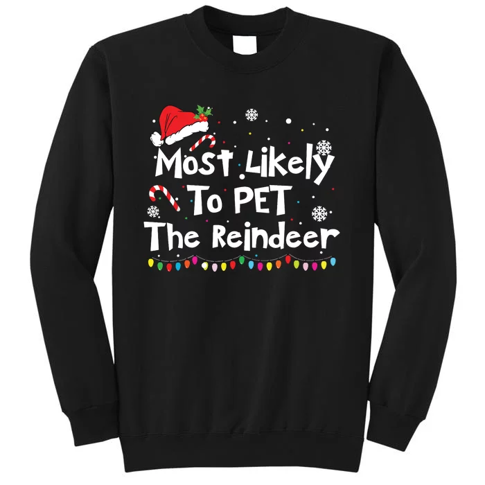 Funny Reindeer Family Christmas Holiday Santa Claus Hat Sweatshirt