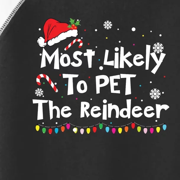 Funny Reindeer Family Christmas Holiday Santa Claus Hat Toddler Fine Jersey T-Shirt