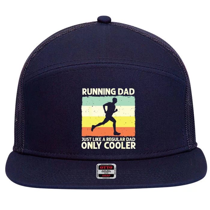 Funny Running For Men Dad Marathon Runner Coach Marathoner 7 Panel Mesh Trucker Snapback Hat