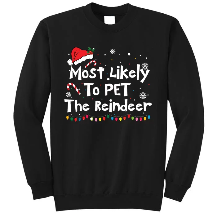 Funny Reindeer Family Christmas Holiday Santa Claus Hat Tall Sweatshirt