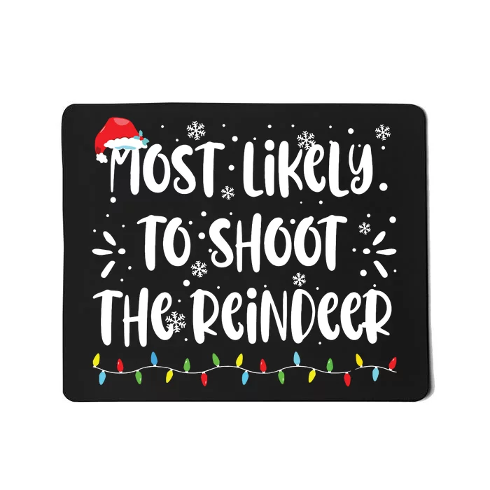 Funny Reindeer Family Christmas Holiday Santa Hat Xmas Mousepad