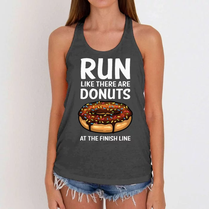 Funny Running For Men Women Donut Finish Line Marathon Women's Knotted Racerback Tank