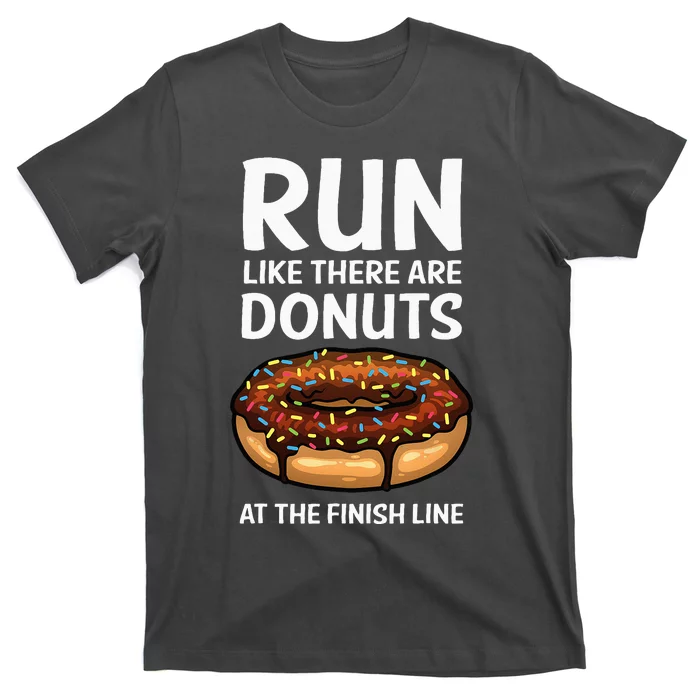 Funny Running For Men Women Donut Finish Line Marathon T-Shirt