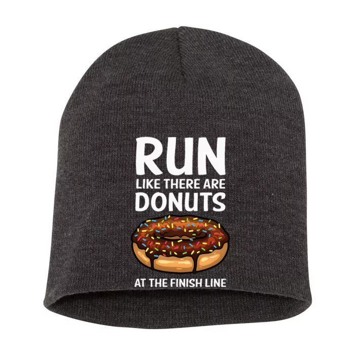 Funny Running For Men Women Donut Finish Line Marathon Short Acrylic Beanie