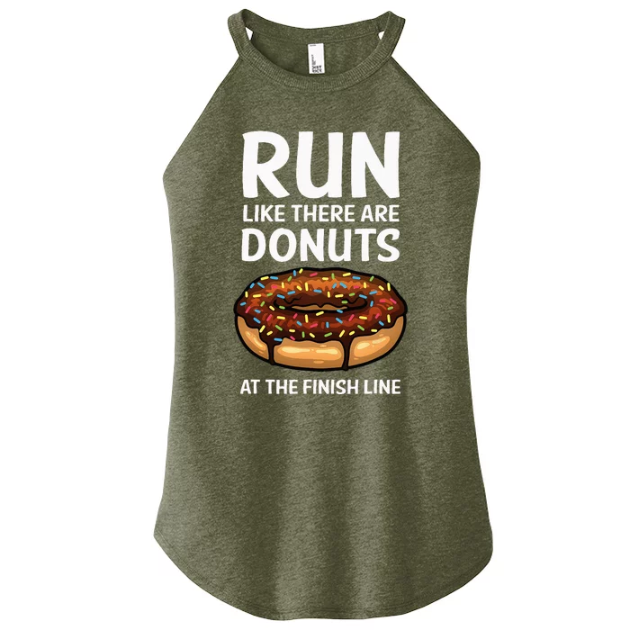 Funny Running For Men Women Donut Finish Line Marathon Women’s Perfect Tri Rocker Tank