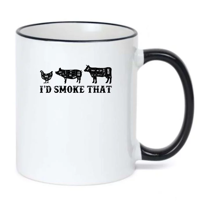 Funny Retro Grilling BBQ Smoker Chef Dad GiftI'd Smoke That Black Color Changing Mug