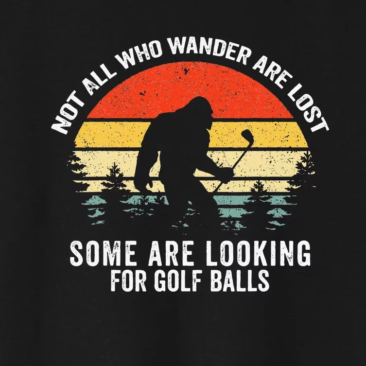 Funny Retro Golfer Bigfoot For Men Women Kids Fathers Day Women's Crop Top Tee