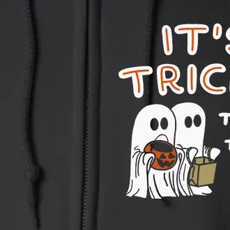 Funny Retro Ghosts Its Tricky Tricky Tricky Spooky Halloween Full Zip Hoodie