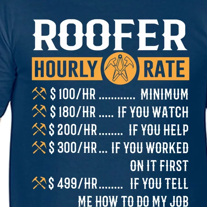 Funny Roofer Gifts Roofer Hourly Rate Comfort Colors T-Shirt