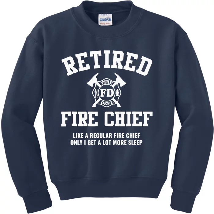 Firefighter Retirement Gifts Funny Retired Fire Chief Kids Sweatshirt