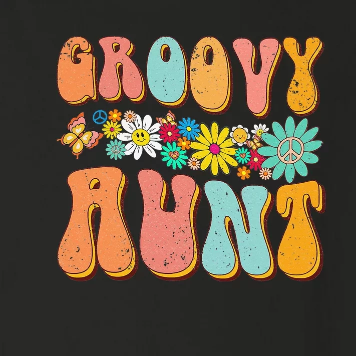 Funny Retro Groovy Birthday Family Matching Cute Groovy Aunt Toddler Long Sleeve Shirt