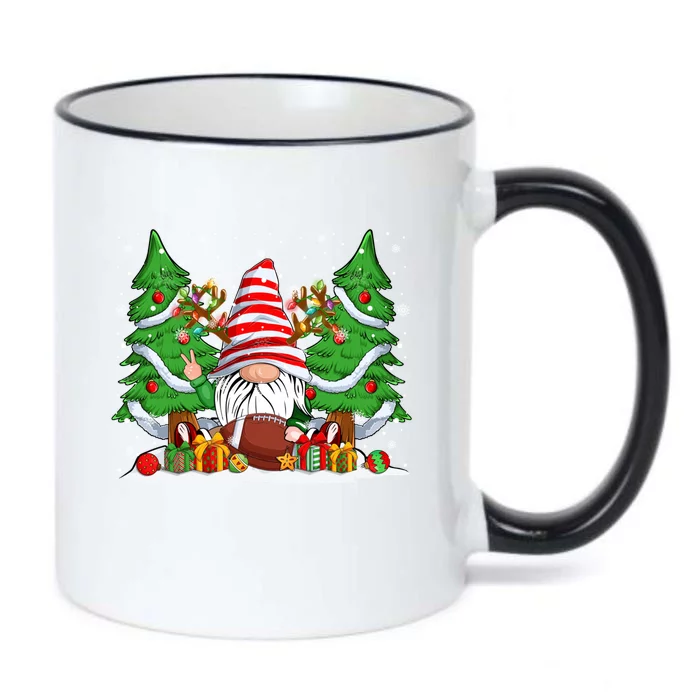 Funny Reindeer Gnome And Football Ball Christmas Lights Xmas Gift Black Color Changing Mug