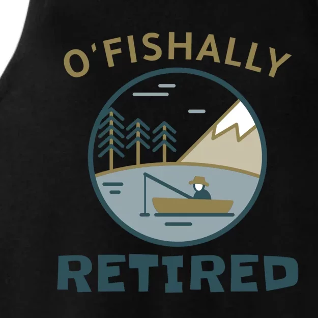 Fisherman Retirement Gift Officially O'fishally Retired Gift Ladies Tri-Blend Wicking Tank